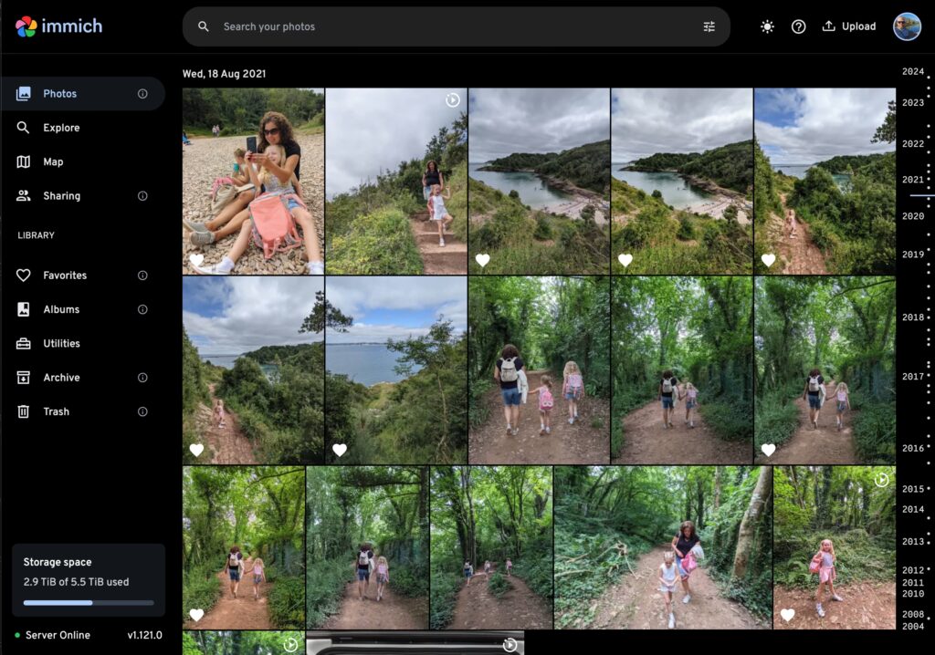 Immich with Google Photo favourites